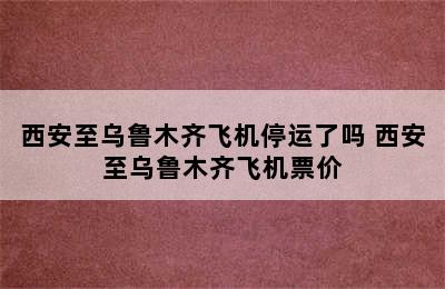 西安至乌鲁木齐飞机停运了吗 西安至乌鲁木齐飞机票价